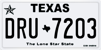 TX license plate DRU7203
