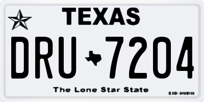 TX license plate DRU7204