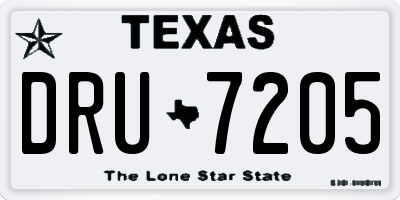 TX license plate DRU7205
