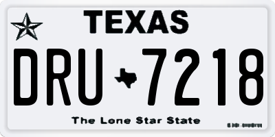 TX license plate DRU7218
