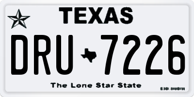 TX license plate DRU7226