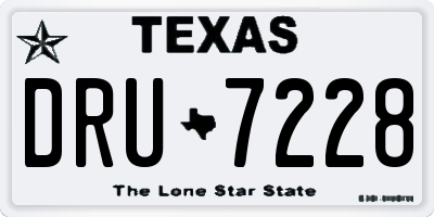 TX license plate DRU7228