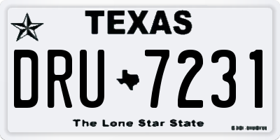 TX license plate DRU7231