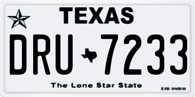 TX license plate DRU7233
