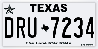 TX license plate DRU7234