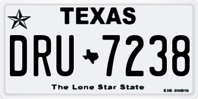 TX license plate DRU7238