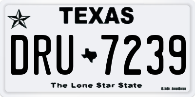TX license plate DRU7239