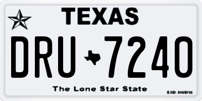 TX license plate DRU7240