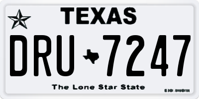 TX license plate DRU7247