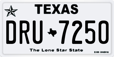 TX license plate DRU7250