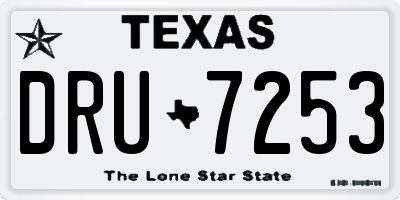 TX license plate DRU7253