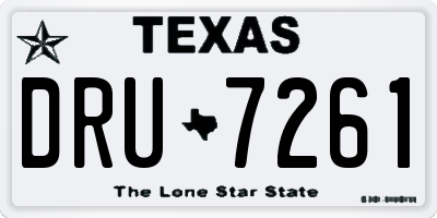 TX license plate DRU7261