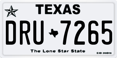 TX license plate DRU7265