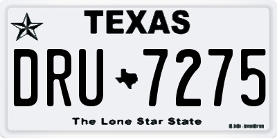 TX license plate DRU7275