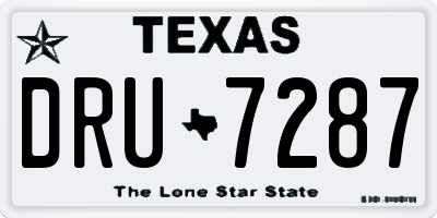 TX license plate DRU7287