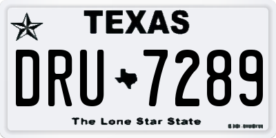 TX license plate DRU7289