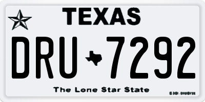 TX license plate DRU7292