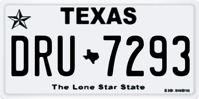 TX license plate DRU7293