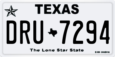TX license plate DRU7294