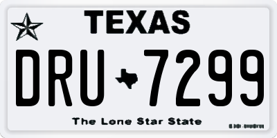 TX license plate DRU7299