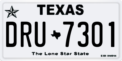 TX license plate DRU7301