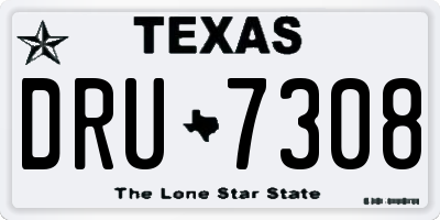 TX license plate DRU7308