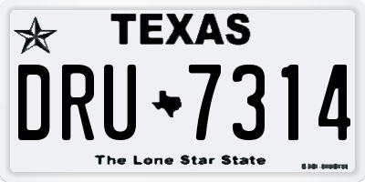 TX license plate DRU7314