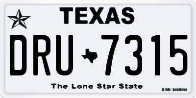 TX license plate DRU7315