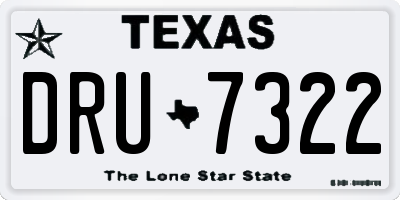 TX license plate DRU7322