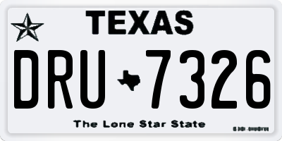 TX license plate DRU7326