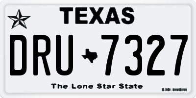 TX license plate DRU7327