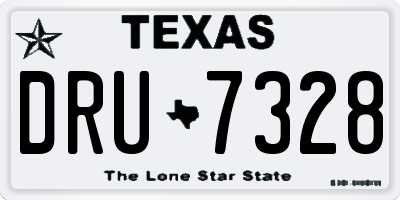TX license plate DRU7328