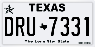 TX license plate DRU7331