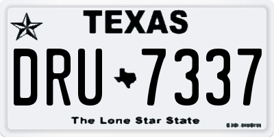 TX license plate DRU7337