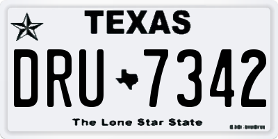TX license plate DRU7342