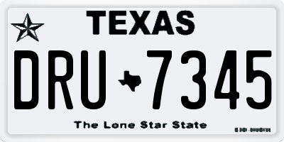 TX license plate DRU7345