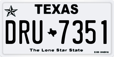 TX license plate DRU7351