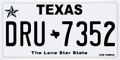 TX license plate DRU7352
