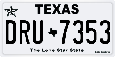 TX license plate DRU7353