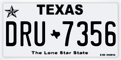 TX license plate DRU7356