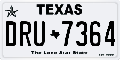 TX license plate DRU7364
