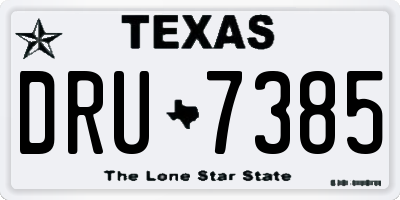 TX license plate DRU7385