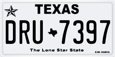 TX license plate DRU7397