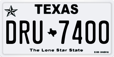 TX license plate DRU7400