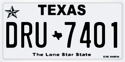 TX license plate DRU7401