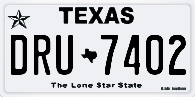 TX license plate DRU7402
