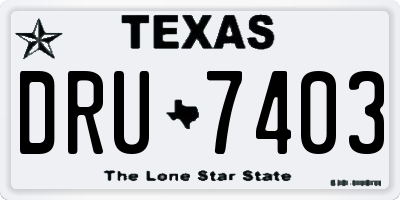 TX license plate DRU7403