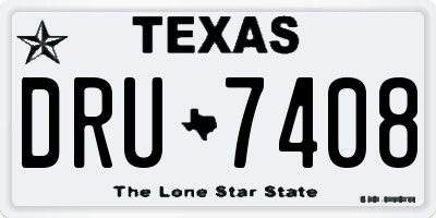 TX license plate DRU7408