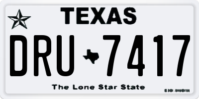 TX license plate DRU7417