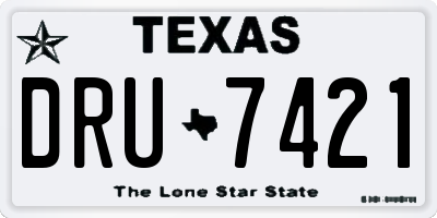 TX license plate DRU7421